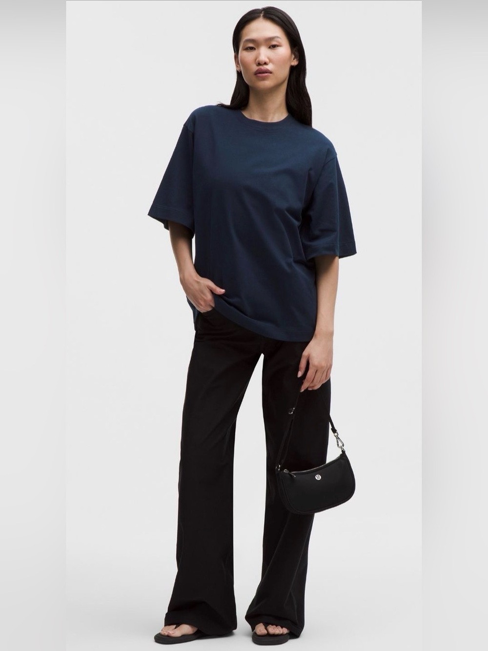NWT lululemon athletica Oversized Cotton T-Shirt in size XXXS color Navy